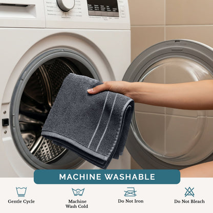 12-Piece Cotton Washcloths Set cp-gallery: color=Cool Grey; size=12 Piece Set