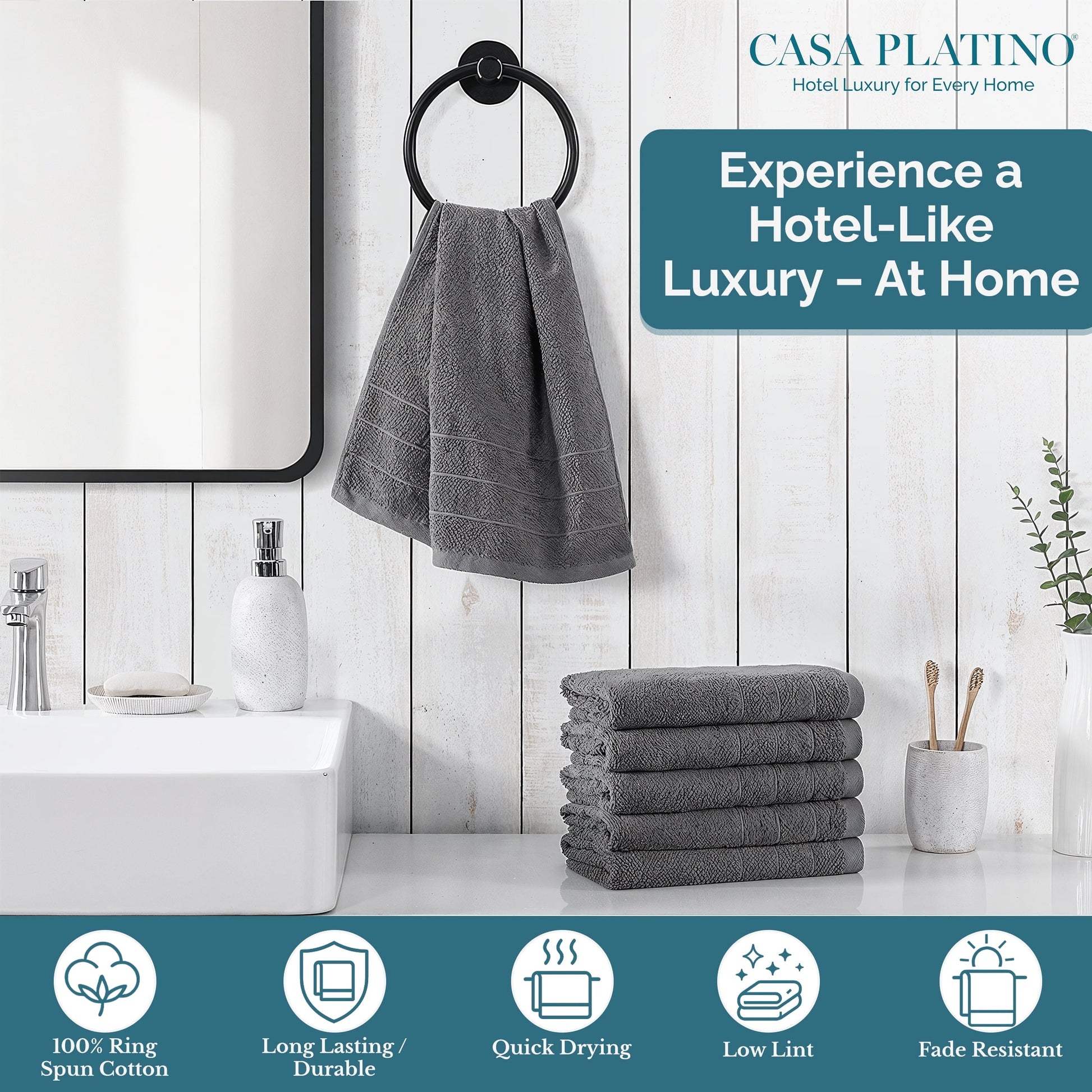 6-Piece Cotton Hand Towels Set