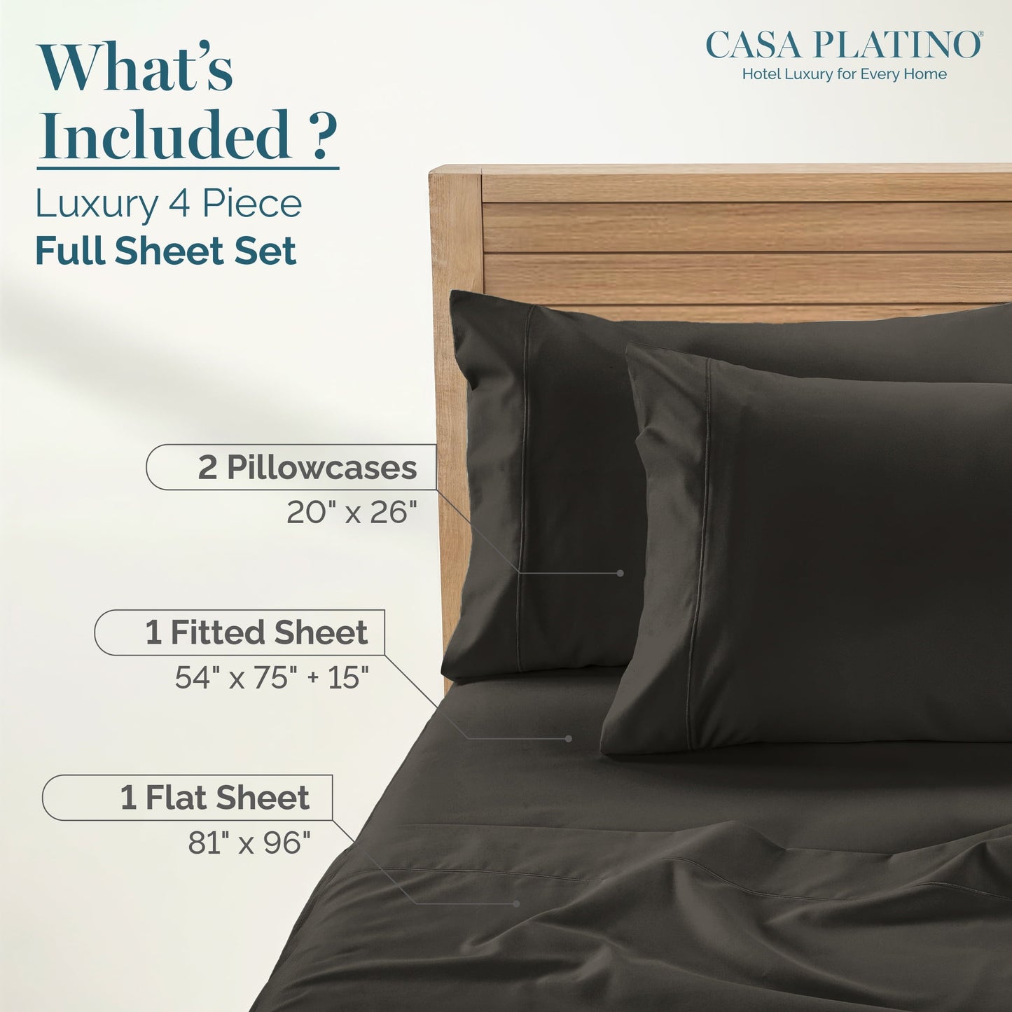 1000 Thread Count Egyptian Cotton Sheet Set cp-gallery: color=Charcoal; size=Full