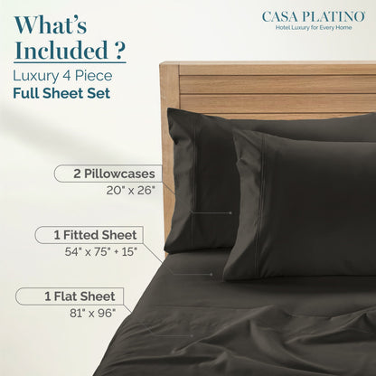 1000 Thread Count Egyptian Cotton Sheet Set cp-gallery: color=Charcoal; size=Full