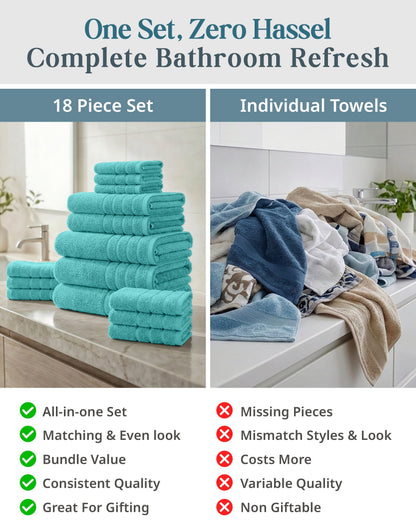 18-Piece Cotton Bath Towel Set cp-gallery: color=Aqua Sky; size=18 Piece Set