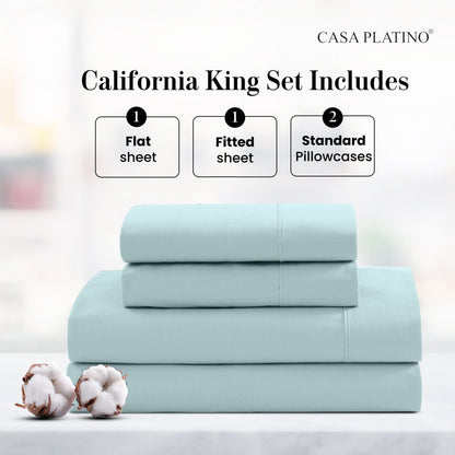 Percale Cotton Sheet Set cp-gallery: color=Cool Blue