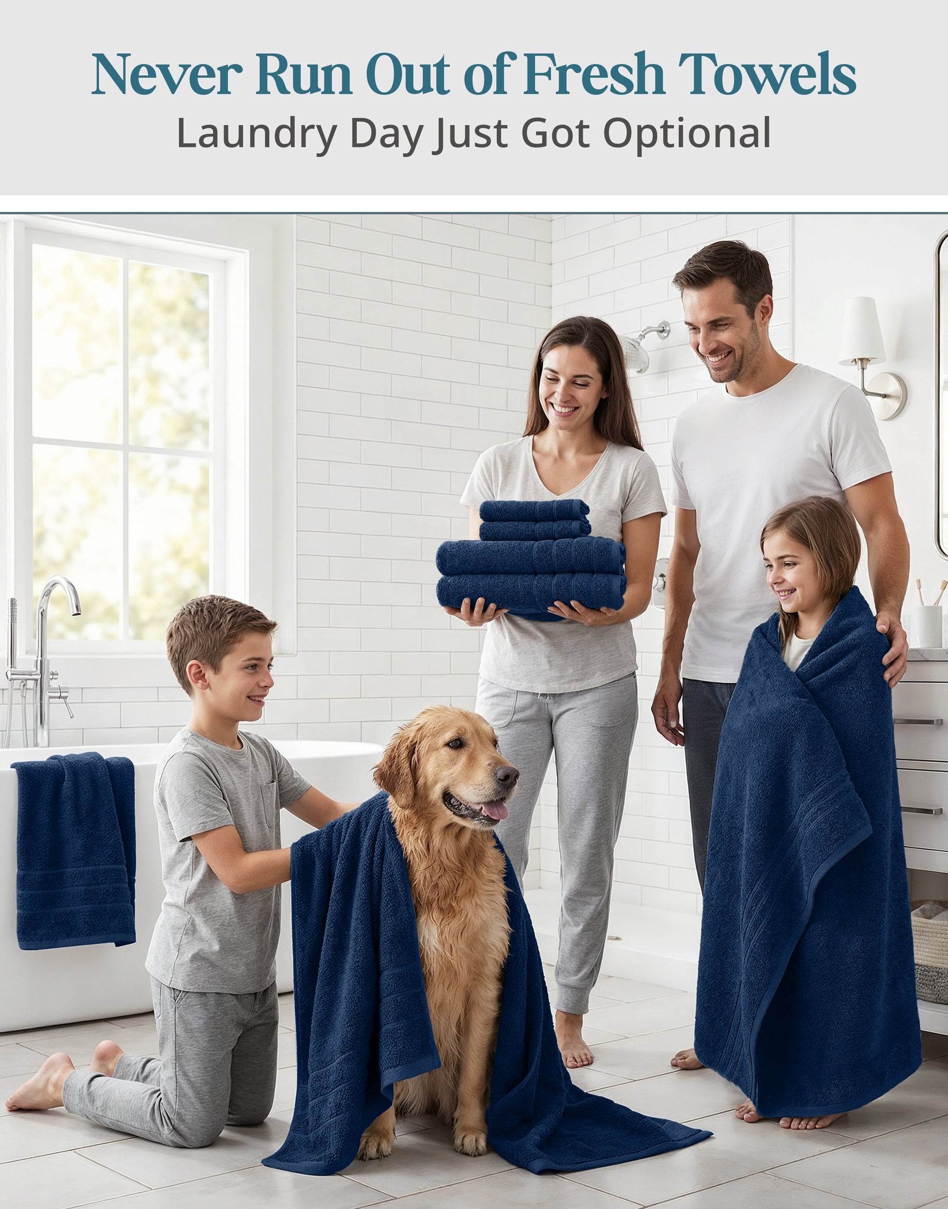 24-Piece Cotton Bath Towel Set