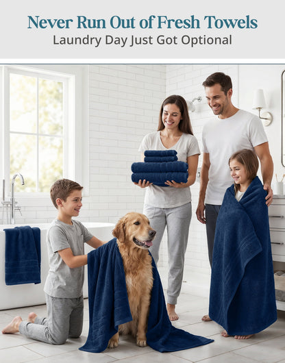 24-Piece Cotton Bath Towel Set cp-gallery: color=Denim; size=24 Piece Set