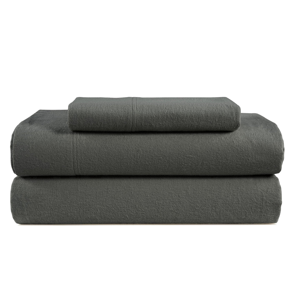 Lane Linen 100% cotton flannel sheet set in Charcoal, Twin