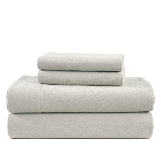 Lane Linen 100% cotton flannel sheet set in Mineral, Full and King