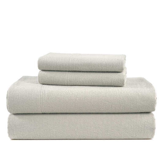 Lane Linen 100% cotton flannel sheet set in Mineral, Queen