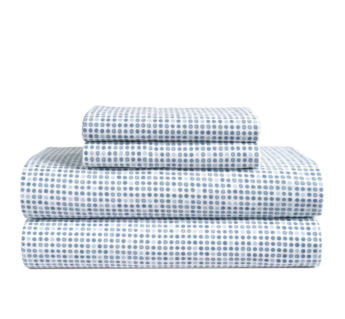 Lane Linen 100% cotton flannel sheet set in Polka Dot, Full and King
