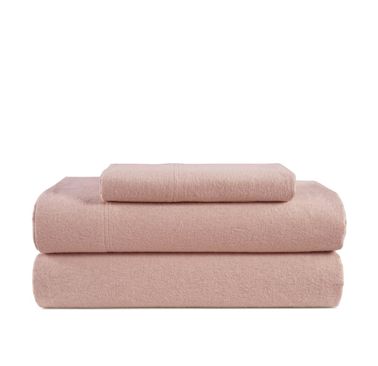 Lane Linen 100% cotton flannel sheet set in Sepia Rose, Twin and Twin XL