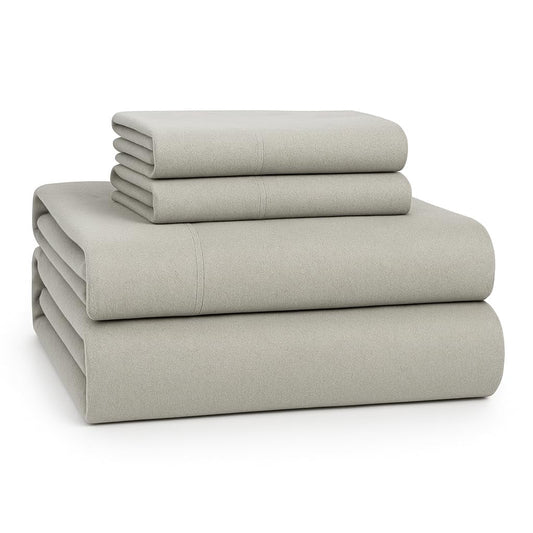 Lane Linen 100% cotton flannel sheet set in Silver, Queen