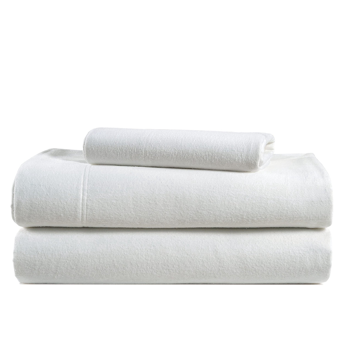 Lane Linen 100% cotton flannel sheet set in White, Twin
