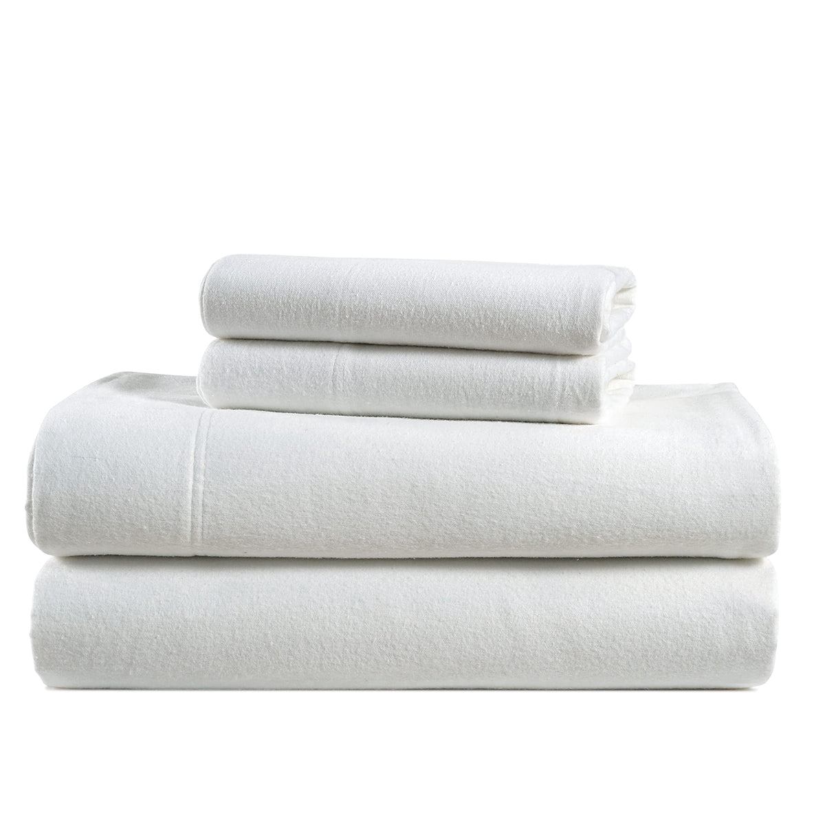 Lane Linen 100% cotton flannel sheet set in White, King and California King