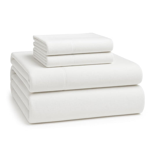 Lane Linen 100% cotton flannel sheet set in White, Queen