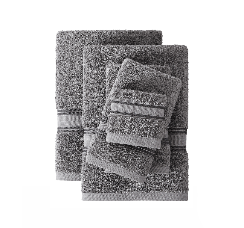 4 Piece Towel Set Grey