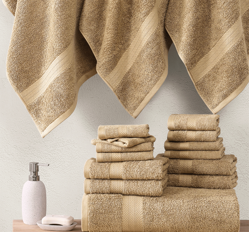 24 Piece 100% Cotton Towel Set