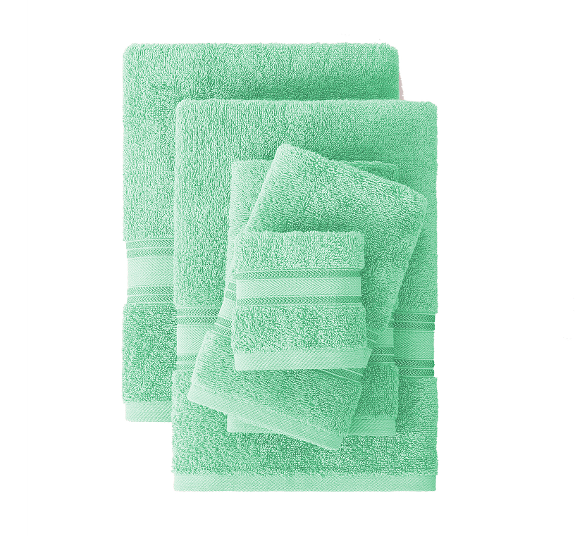6 Piece Towel set-Aqua Sky