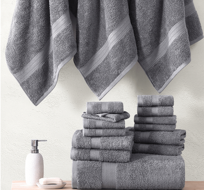 24 Piece Towel set-Grey