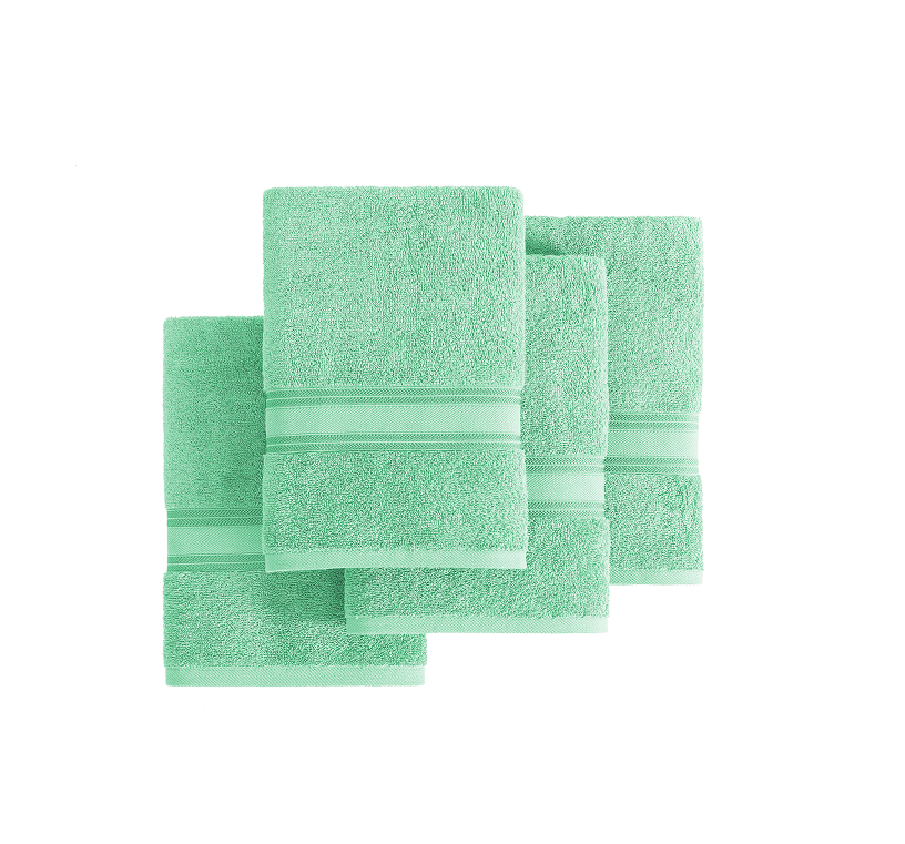 4 Piece Towel set-Aqua sky