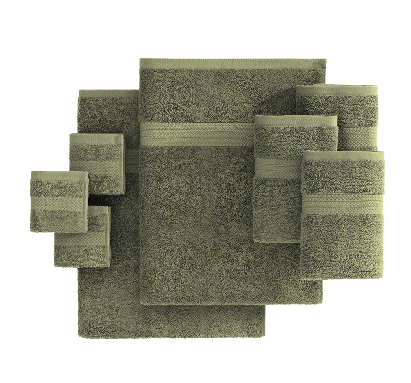24 Piece Towel set-Oil Green