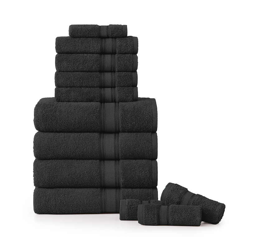 12 Piece Towel set-Black