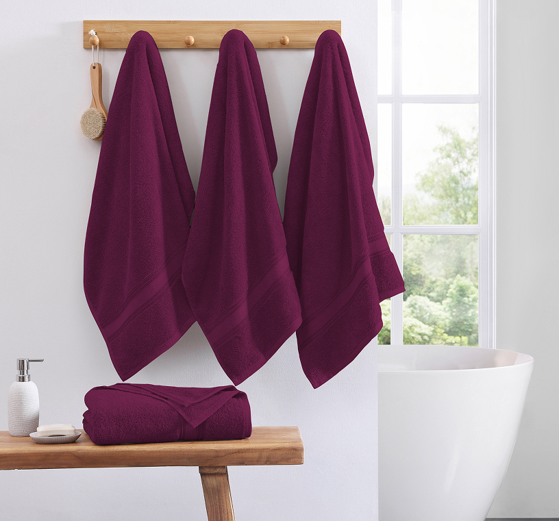 4 Piece Towel set-Burgundy