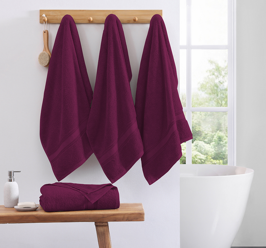 4 Piece Towel set-Burgundy