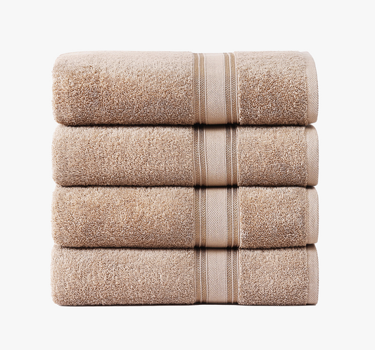 4 Piece Towel Set Taupe