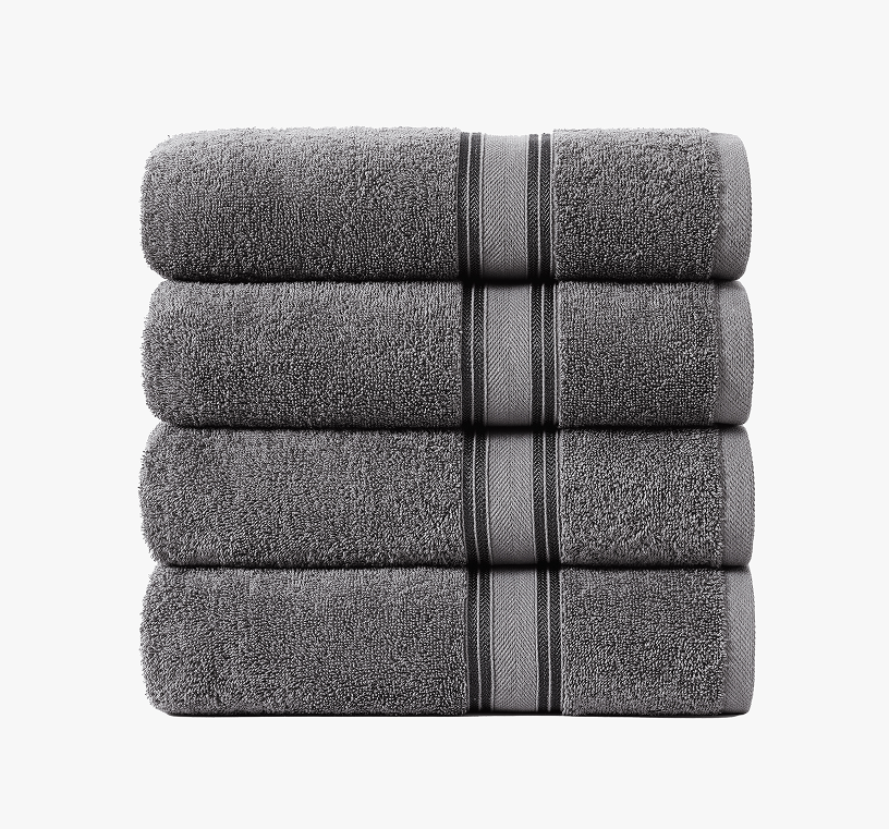 4 Piece Towel set-Cool grey