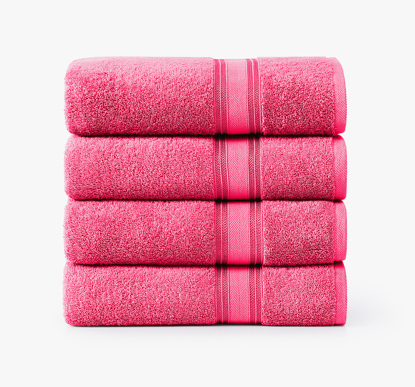 4 Piece Towel set-Fuschia