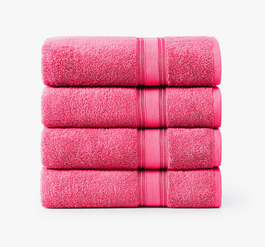 4 Piece Towel set-Fuschia