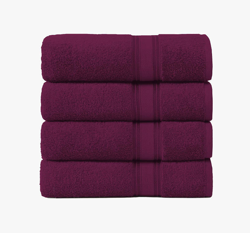 4 Piece Towel set-Burgundy