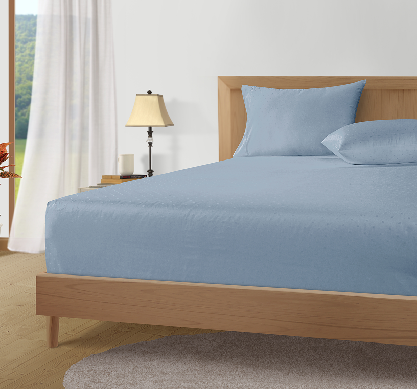 1000 Thread Count Pillowcases-Swiss Dot-French Blue