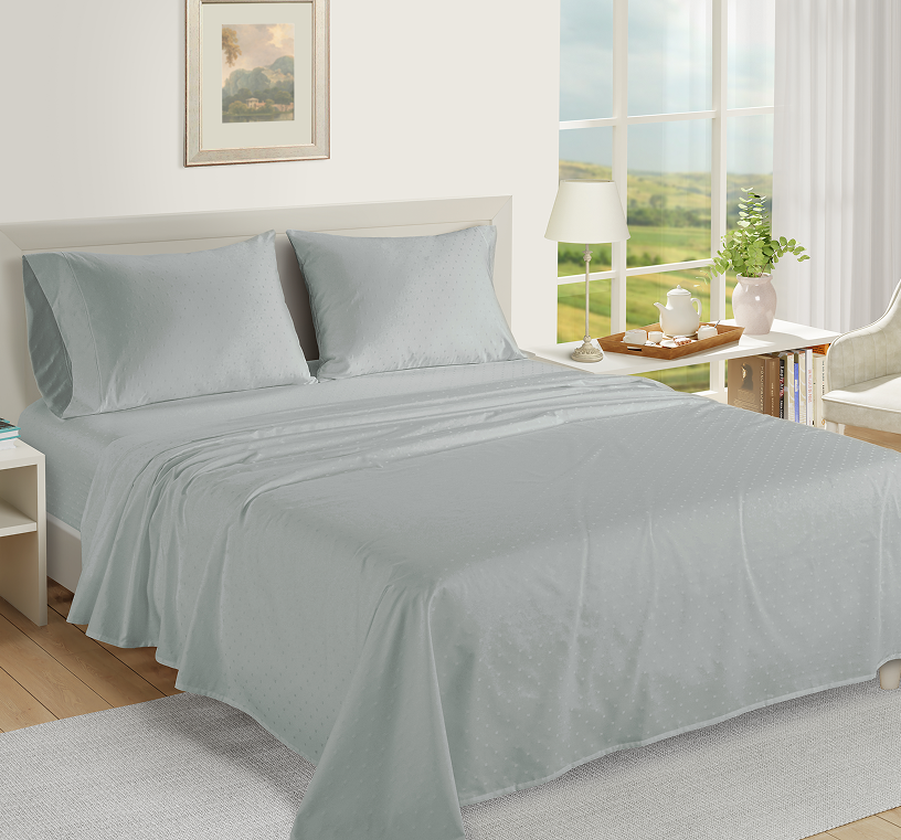 1000 Thread Count Pillowcases-Swiss Dot-Mineral