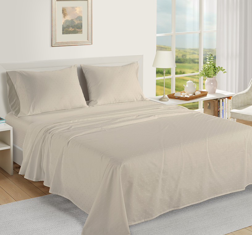 1000 Thread Count-Swiss Dot-Ivory