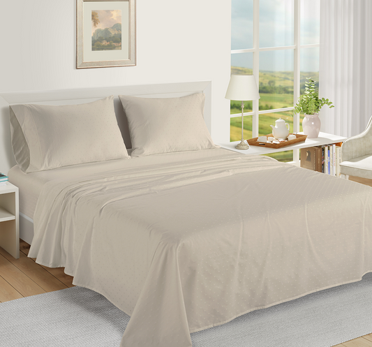 1000 Thread Count-Swiss Dot-Ivory