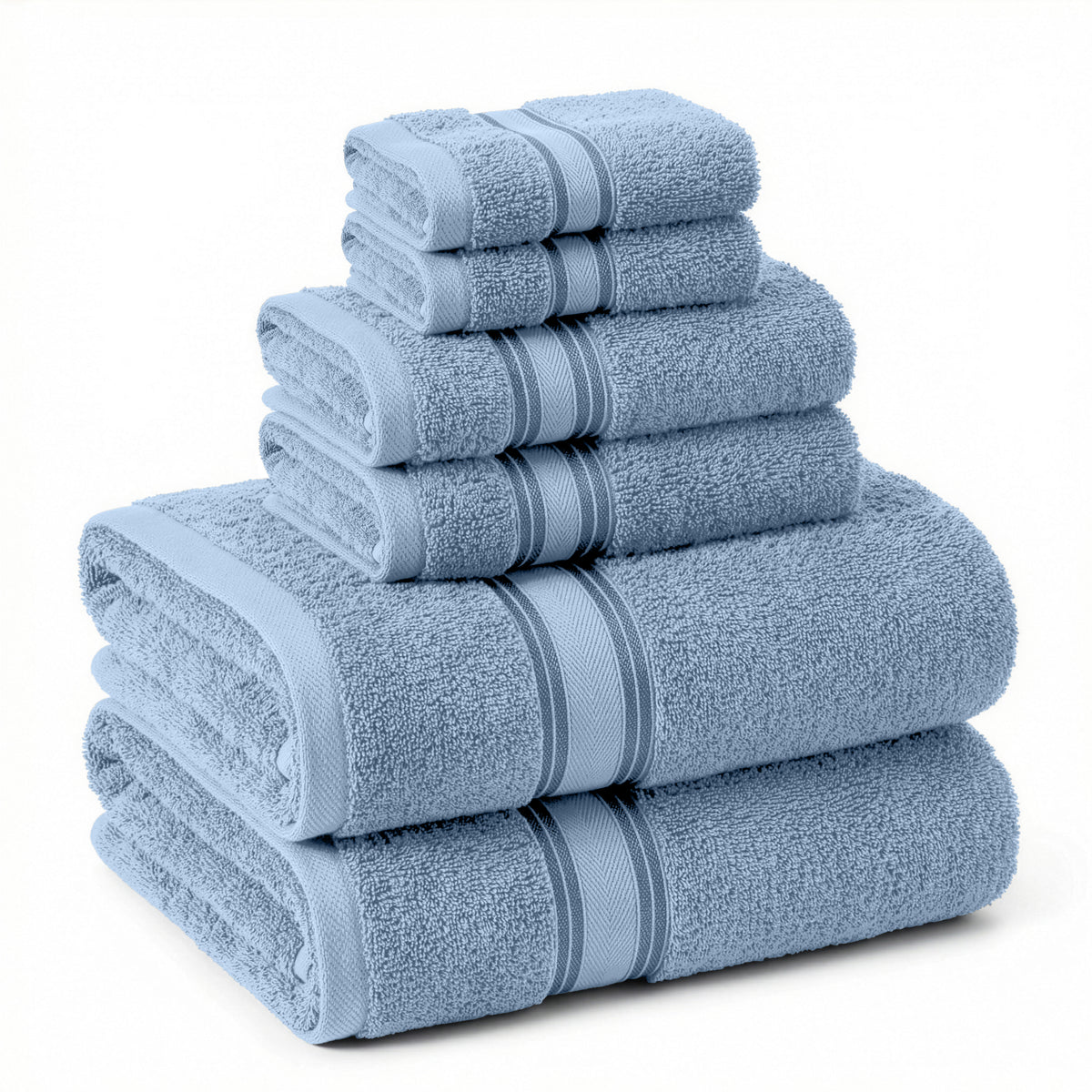 Lane Linen 6 Piece 100% Cotton Towel Set - Allure