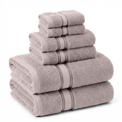 Lane Linen 6 Piece 100% Cotton Towel Set - Platinum