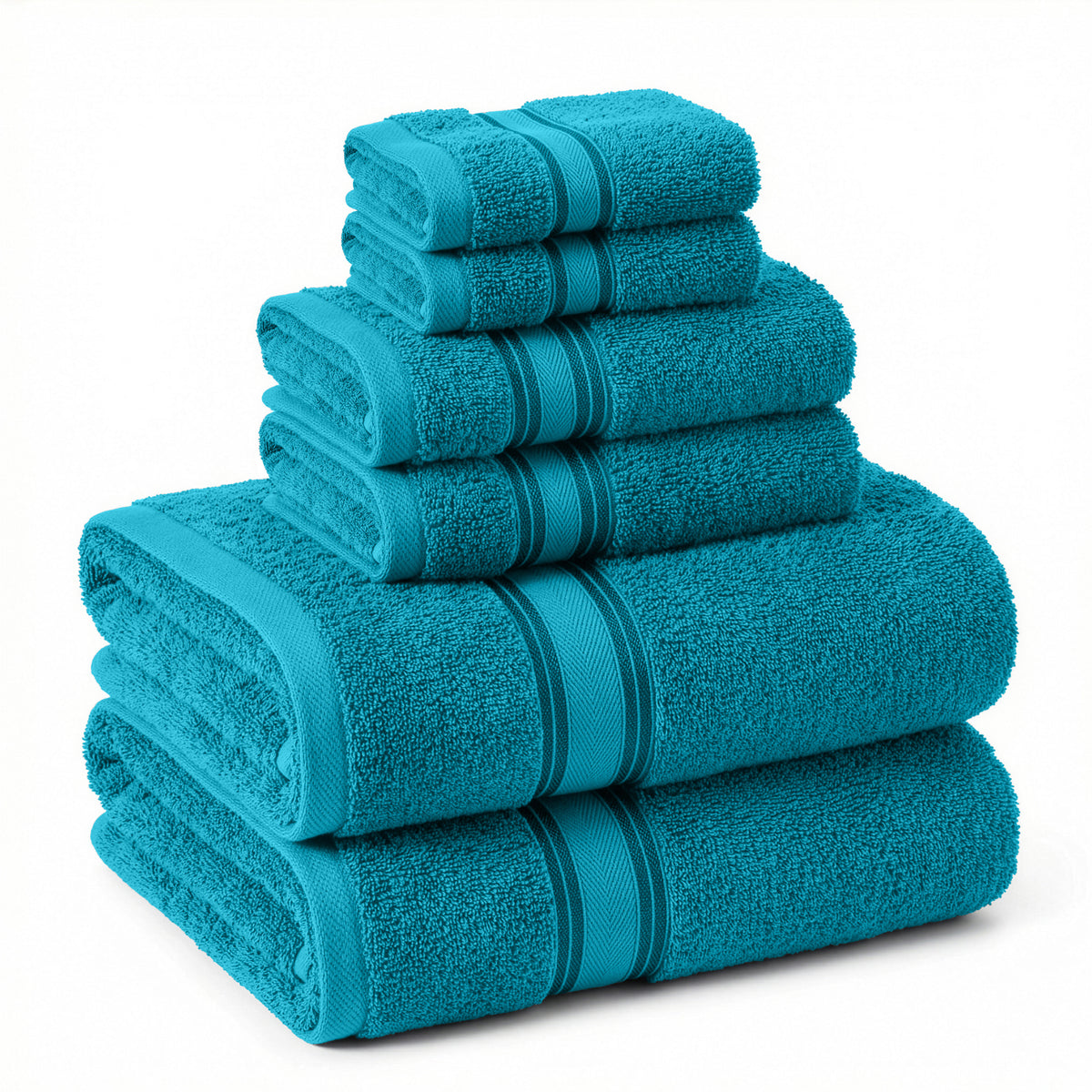 Lane Linen 6 Piece 100% Cotton Towel Set - Seaport