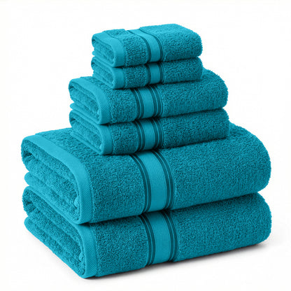Lane Linen 6 Piece 100% Cotton Towel Set - Seaport