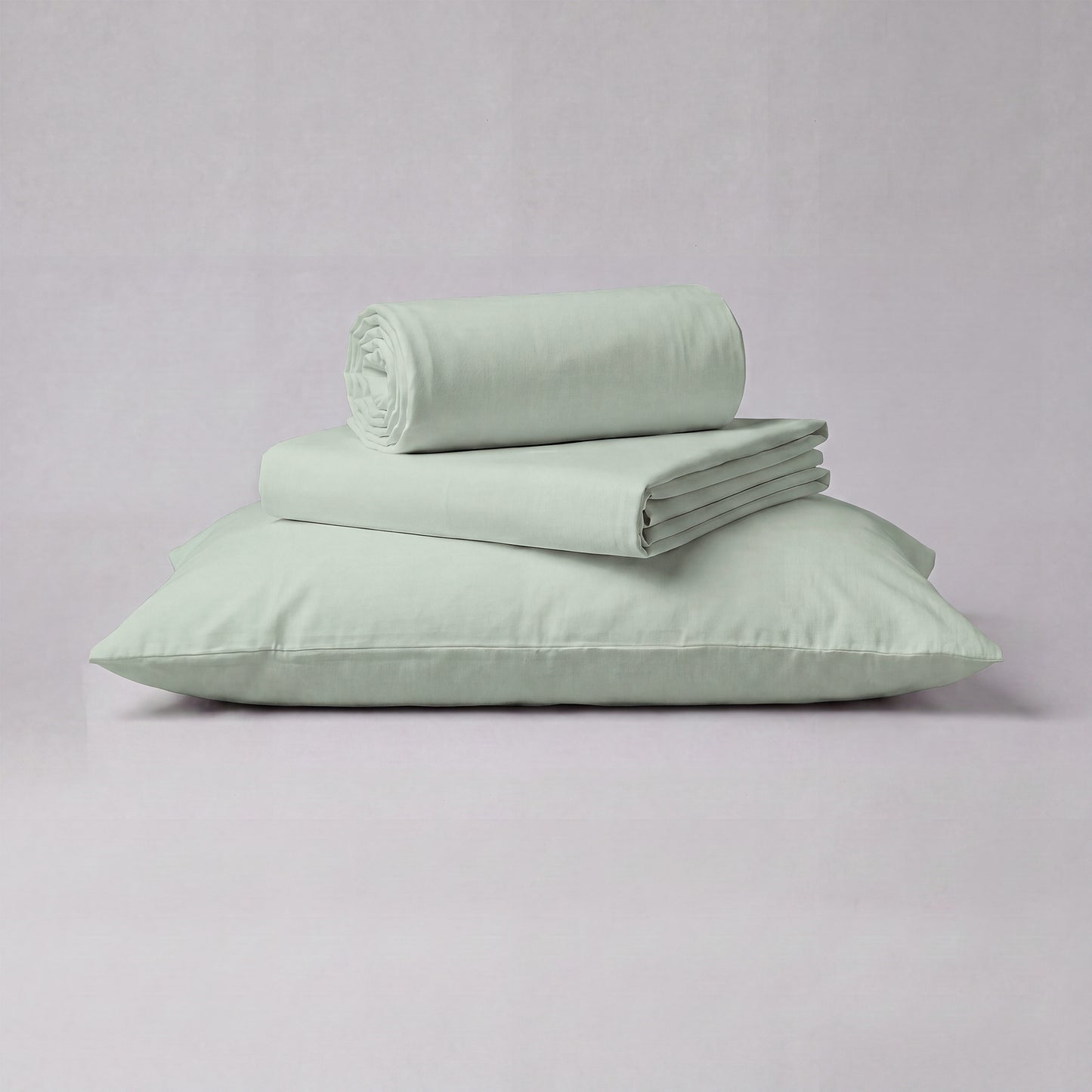 Lane Linen Organic Cotton Sheet Set in Cool Blue - 3 piece set (flat sheet, fitted sheet, 1 pillowcase)