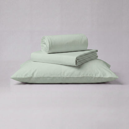 Lane Linen Organic Cotton Sheet Set in Cool Blue - 3 piece set (flat sheet, fitted sheet, 1 pillowcase)