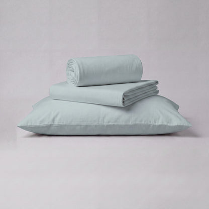 Lane Linen Organic Cotton Sheet Set in French Blue - 3 piece set (flat sheet, fitted sheet, 1 pillowcase)