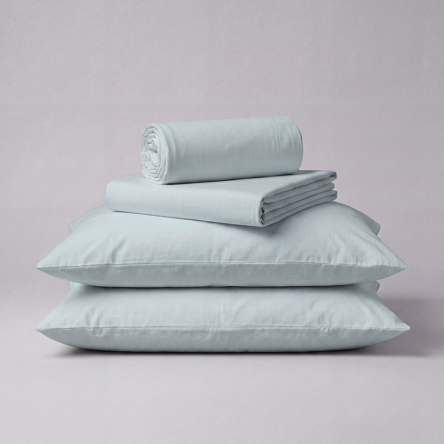 Lane Linen Organic Cotton Sheet Set in French Blue - 4 piece set (flat sheet, fitted sheet, 2 pillowcases)