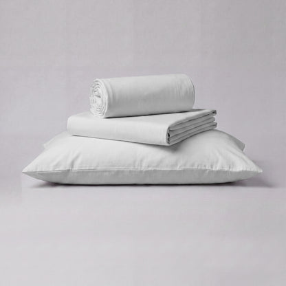 Lane Linen Organic Cotton Sheet Set in Glacier Grey - 3 piece set (flat sheet, fitted sheet, 1 pillowcase)