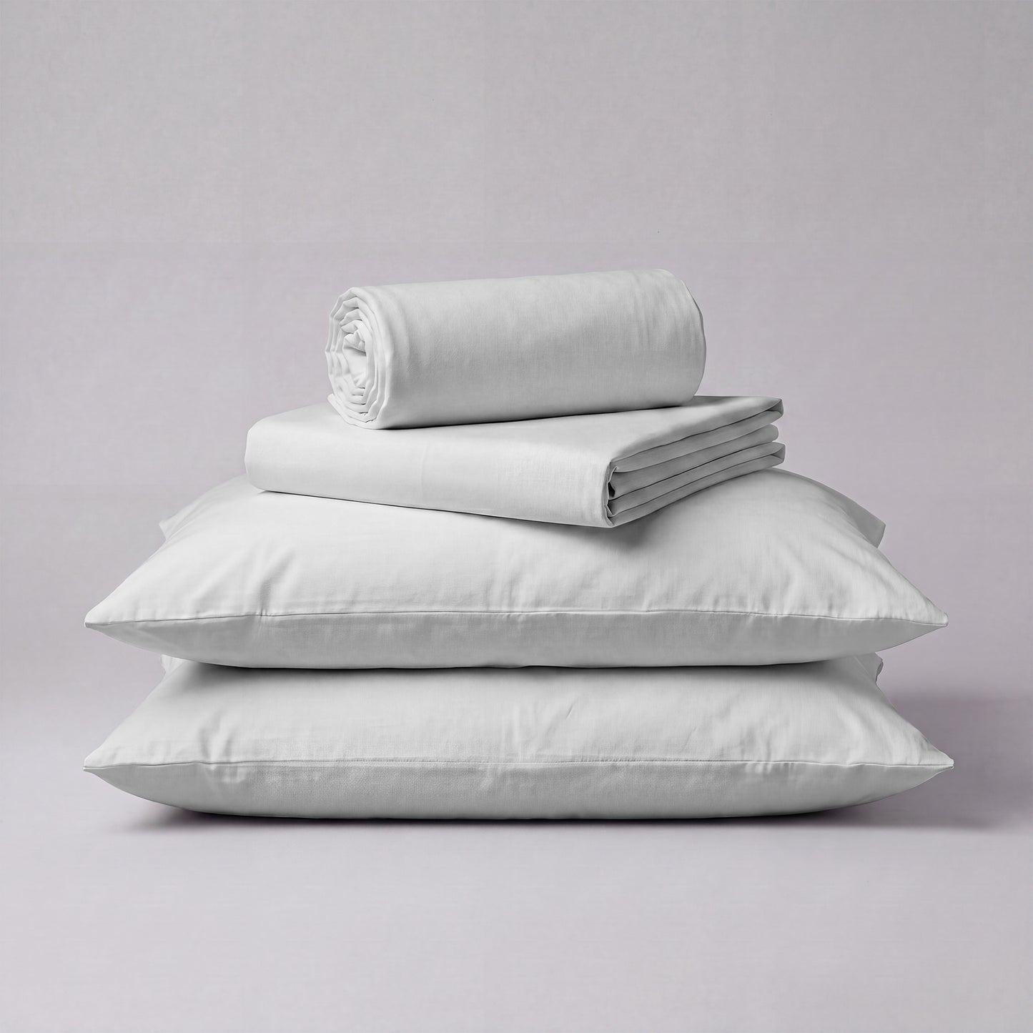 Lane Linen Organic Cotton Sheet Set in Glacier Grey - 4 piece set (flat sheet, fitted sheet, 2 pillowcases)