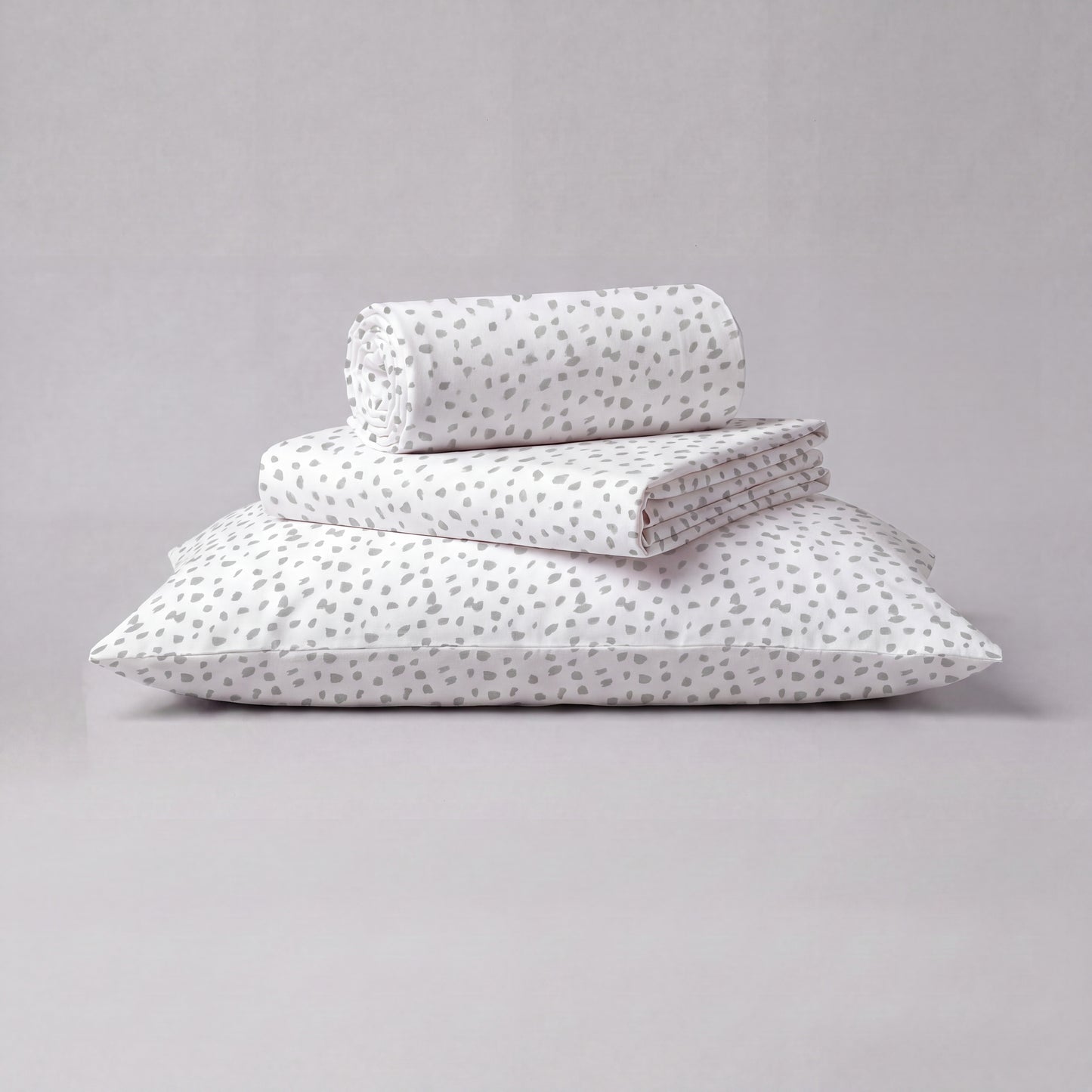Lane Linen Organic Cotton Sheet Set in Haze Grey - 3 piece set (flat sheet, fitted sheet, 1 pillowcase)