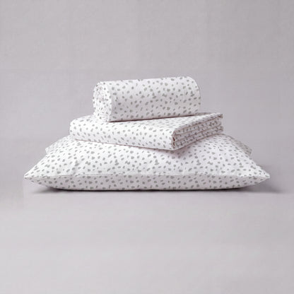 Lane Linen Organic Cotton Sheet Set in Haze Grey - 3 piece set (flat sheet, fitted sheet, 1 pillowcase)