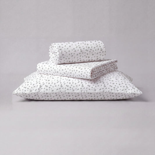 Lane Linen Organic Cotton Sheet Set in Haze Grey - 3 piece set (flat sheet, fitted sheet, 1 pillowcase)