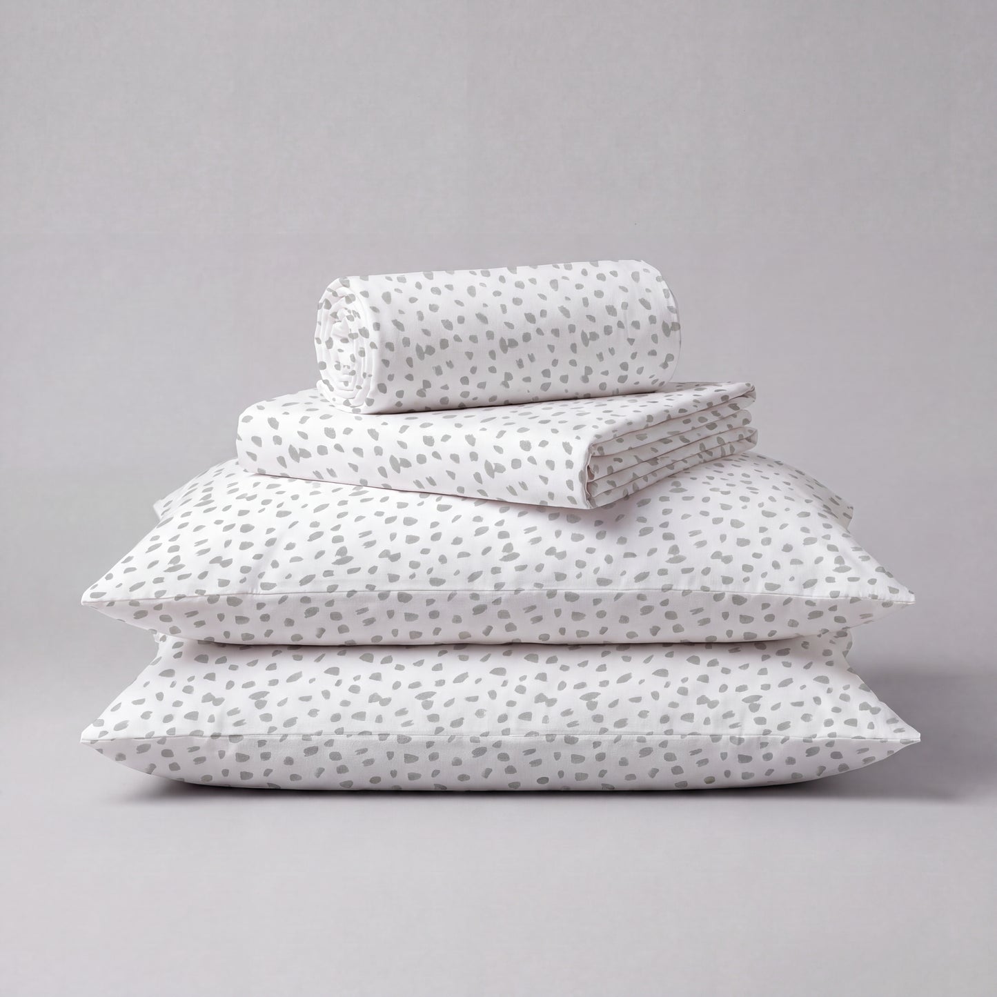 Lane Linen Organic Cotton Sheet Set in Haze Grey - 4 piece set (flat sheet, fitted sheet, 2 pillowcases)
