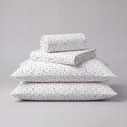 Lane Linen Organic Cotton Sheet Set in Haze Grey - 4 piece set (flat sheet, fitted sheet, 2 pillowcases)